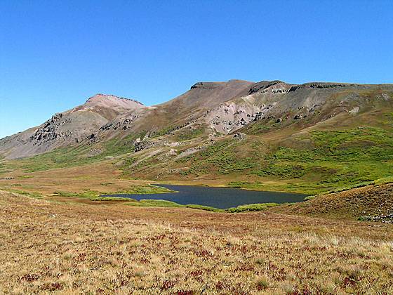 Looking down at Cataract Lake from near the Continental Divide