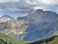 Close-up of Snowmass Mountain and Hagerman Peak from the Hasley Basin overlook