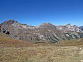 Peaks towering above the west side of the valley