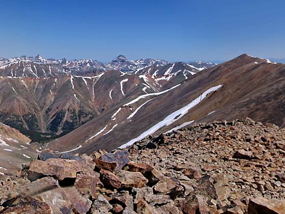 Looking north to Uncompahgre Peak from Sunshine Peak