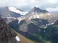 Mt. Merritt (10,004-ft.) and the Old Sun Glacier along with Natoas Peak rise along the west side of the Belly River valley