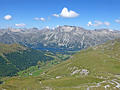 Peaks rising above Lake Segl from Piz Chuern